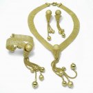 GOLD PLATED BALLS  SET W/TASSELS