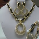 RIBBON PLATED W/STONES SET