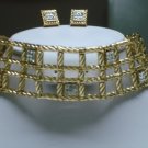 WEAVE CHOKER SET W/SWAROVSKI CRYSTALS