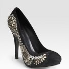 Vitai Jeweled Suede Pumps