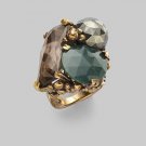 SD Green Bloodstone & Bubble Ring