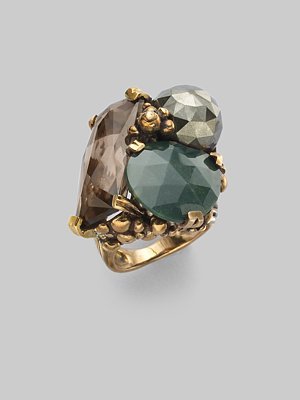 SD Green Bloodstone & Bubble Ring