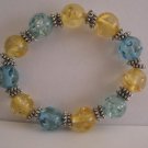 Blue & Yellow Resin Beaded Bracelet