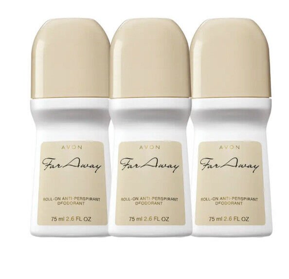 Avon Far Away Roll-On Antiperspirant Deodorant BONUS SIZE Lot of 3
