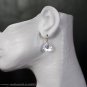 Solid 14k." Supernova " Ice Quartz Designer Cut Drop Earrings