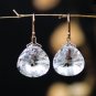 Solid 14k." Supernova " Ice Quartz Designer Cut Drop Earrings