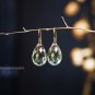 Solid 18k. "Super Jumbo" Pear Green Amethyst Drop Earrings.