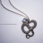 Solid Silver Snake Python pendant Necklace With 18" Silver Chain
