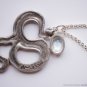 Solid Silver Snake Python pendant Necklace With 18" Silver Chain