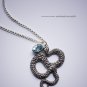 Solid Silver Snake Python pendant Necklace With 18" Silver Chain
