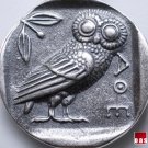 Silver Greek Athena Owl Coin Tetradrachm Necklace No.4