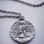 Silver Roman Owl Athena Tetradrachm Coin Pendant Amulet Charm With 18" Chain