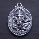 Silver Ganesha Amulet Pendant Charm Talisman Necklace