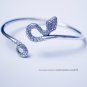 Solid Silver Serpent bangle bracelet cuff / adjustable