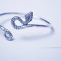 Solid Silver Serpent bangle bracelet cuff / adjustable