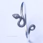 Solid Silver Serpent bangle bracelet cuff / adjustable