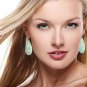 Solid 14k Premium Giant Aqua Blue Chalcedony Earrings--Large Size & Dreamy Color