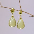 Solid 18k Premium Jumbo Brazilian Lemon Citrine Earring