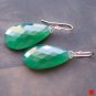 Solid 14k, 18k,  Premium Giant Green Onyx Drop Earrings