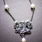 Solid Silver Art Nouveau Maiden Pendant Necklace With South Sea Pearl