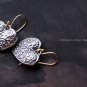 Solid Sterling Silver / 14k  Victorian Heart Matching Earrings