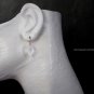 Solid 14k  White Modern Frosty Quartz Designer Earrings