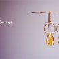 Solid 14k Golden Citrine and Seed Pearl  " Corona " Drop Earrings