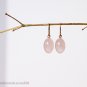 14K YELLOW.  ICY ROSE-QUARTZ.  OLIVE DROP EARRINGS. NYC