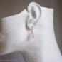 14K YELLOW.  ICY ROSE-QUARTZ.  OLIVE DROP EARRINGS. NYC