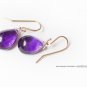 Solid 14k.    Intense Violet African Amethyst  Earrings