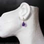 Solid 14k.    Intense Violet African Amethyst  Earrings