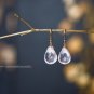 14k. Natural Rose Quartz . Faceted Drop Earrings. NYC