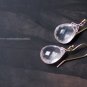 14k. Natural Rose Quartz . Faceted Drop Earrings. NYC