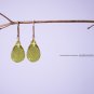 Solid 14k .      Large Lemon Citrine Briolette Earrings