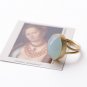 Vermeil Artigiano -18k Vermeil Large Oval Aqua Chalcedony Ring