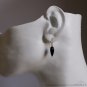 Solid 14k .  Smooth Black Onyx "Icicle"  Gallery Modern Pointy Drop Earrings