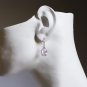 Solid 14k Natural Crackle-Vein Rose de France Drop Earrings