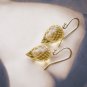 Solid 14k /  Yellow Lemon Citrine Faceted Briolette Pointy Drop Earrings
