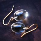 Solid 14k /  Crystal Quartz " Acorn " Drop Earrings