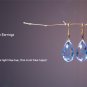 Solid 14k Blue Quartz Long Briolette Drop Designer Earrings
