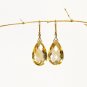 14k. "Marble Golden-Citrine" .  Briolette Drop Earrings