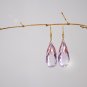 Solid 14k, Premium Rose de France Amethyst Earrings