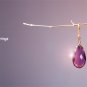 Solid 14k /  Long Teardrop African Amethyst Designer Briolette Earrings