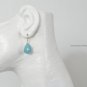 Solid 14k, Premium Jumbo Aqua Chalcedony Earrings
