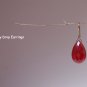 Solid 14k   Genuine Semi-Translucent Ruby Drop Earrings