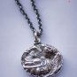 SILVER ATHENA'S  (King) OWL COIN AMULET NECKLACE W/ 18" CHAIN