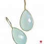 Vermeil Artigiano Aqua-Chalcedony Earrings Necklace Set / OAS