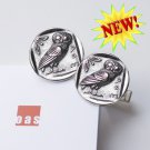 Sterling Silver Classic Greek Athena's Owl Tetradrachm Coin Cufflinks