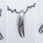 Sterling Silver Crab Claw Pendant Necklace. Unisex . 2 Chain Lengths