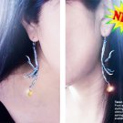 Sterling Silver Bird Talon Claw Earrings with Golden Citrine Briolettes
